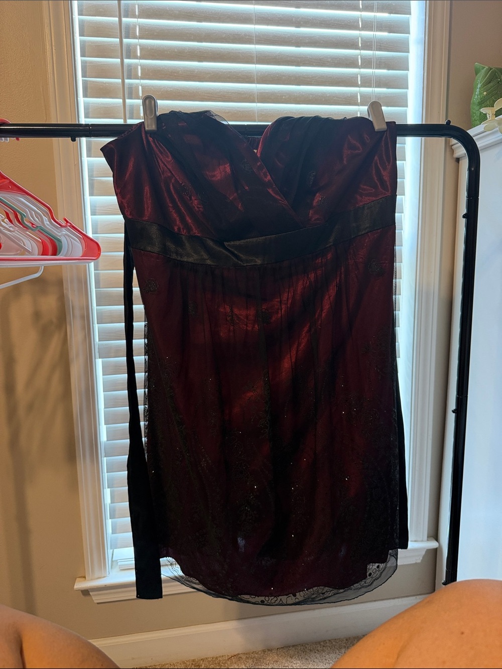 Maurices Strapless Deep Burgundy Party Dress